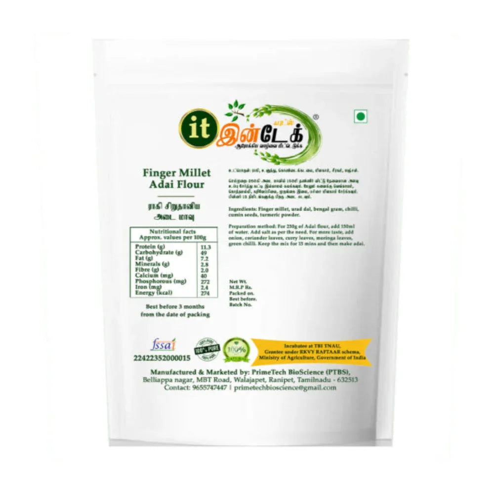 Intake Finger Millet Adai Flour / Ragi Adai Flour / Millet Adai Flour - 1 kg - Orgoshops