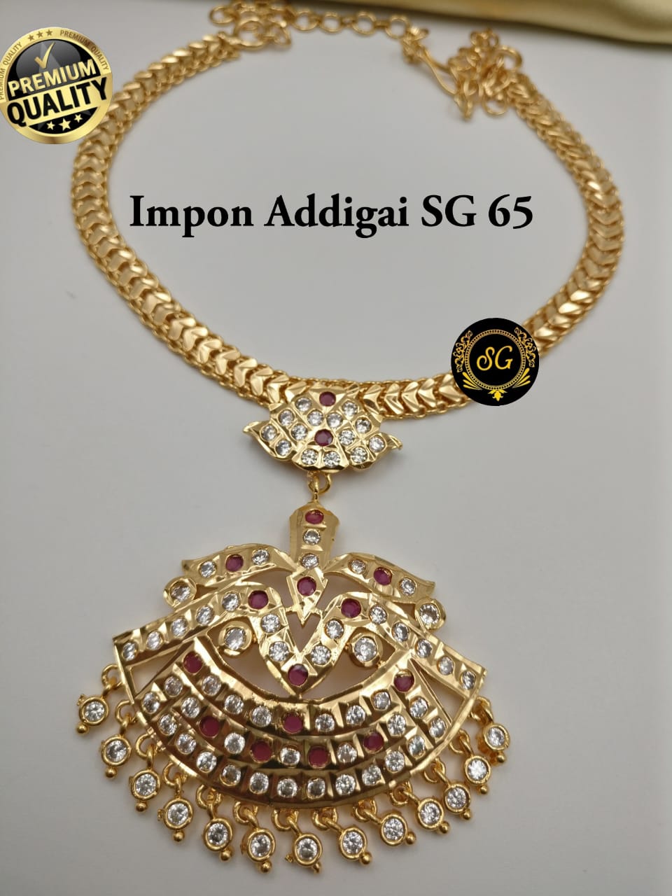 RS Jewelery Traditional Light Weight Attigai | Necklace | Neck Set Party Wear