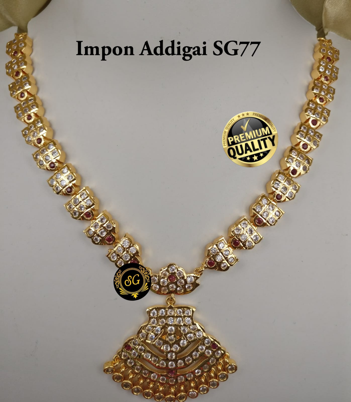 RS Jewelery Traditional Light Weight Attigai | Necklace | Neck Set Party Wear