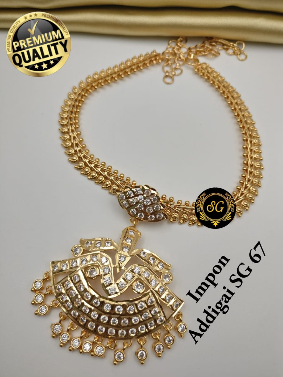 RS Jewelery Traditional Light Weight Attigai | Necklace | Neck Set Party Wear