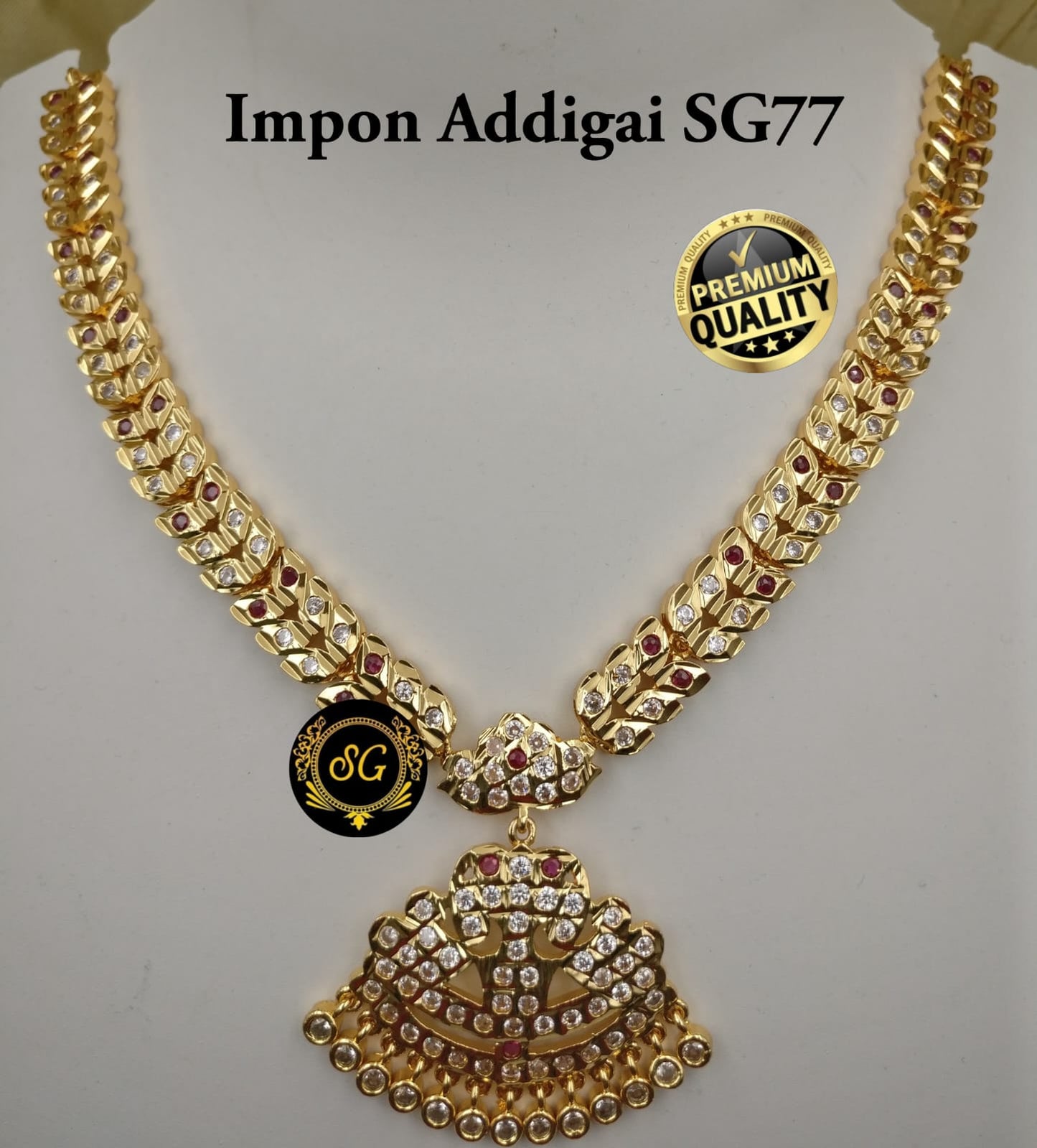 RS Jewelery Traditional Light Weight Attigai | Necklace | Neck Set Partywear