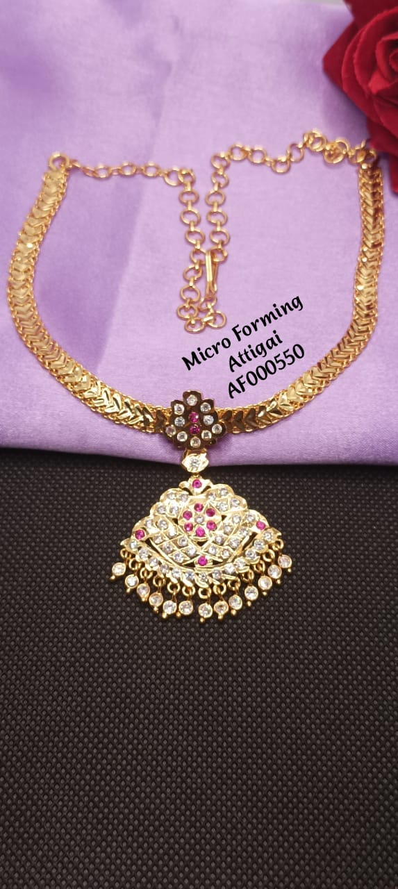 RS Jewelery Traditional Light Weight Attigai | Necklace | Neck Set Party Wear