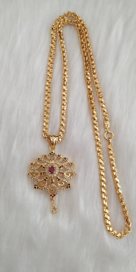 RS Jewellery Dollar Chain / Party Wear Chains / Long chain / Impon Dollar Chain