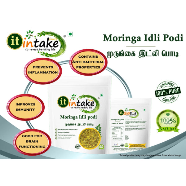 Intake Moringa Idly Podi Traditional Taste& Healthy Breakfast -200gm