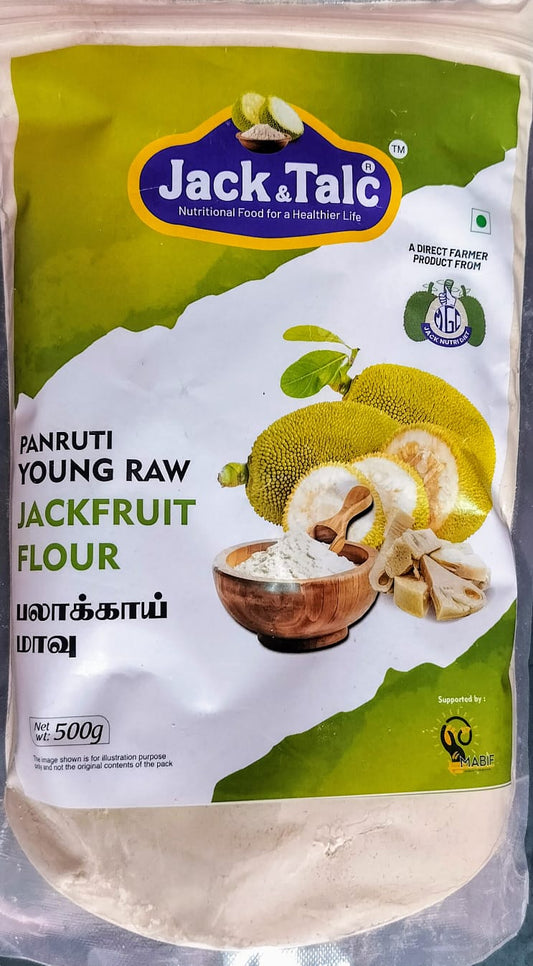 Jack Talc Panruti Young Raw Jack Fruit Flour / Jack Fruit Flour / Flour - 500 g