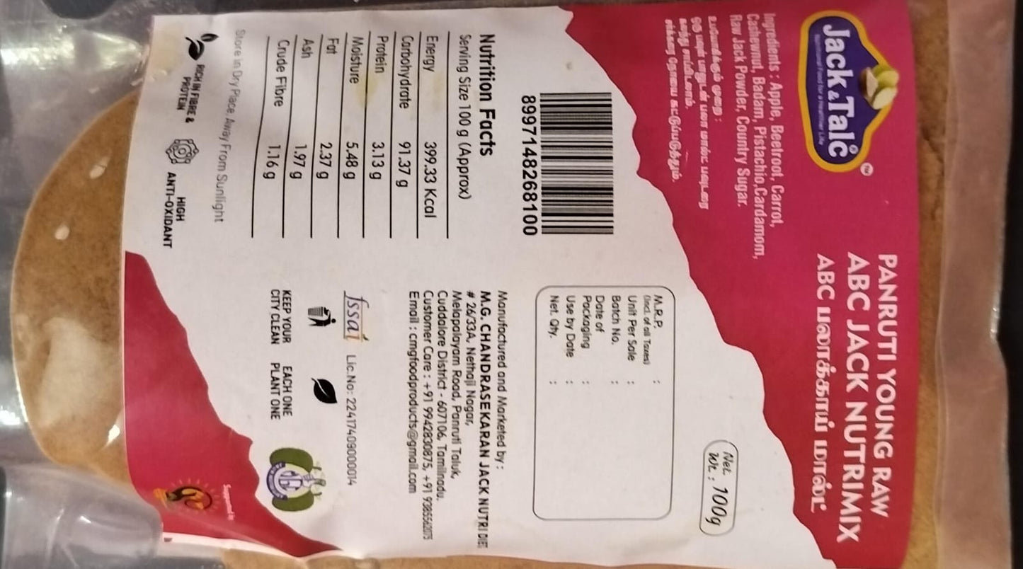 Jack Talc Panruti Young Raw ABC Jack Nutri Mix / ABC Nutri Mix - 100 g