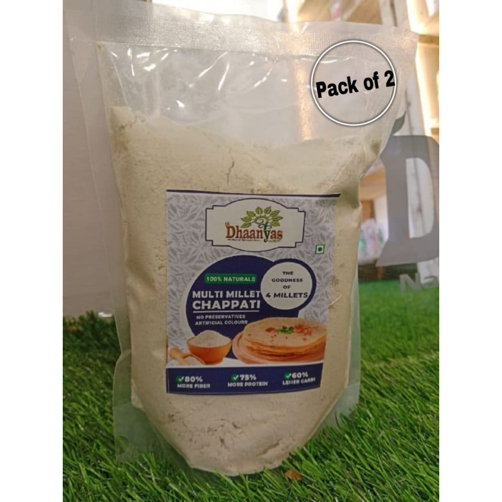 Dhaanya Multi Millet Chappathi Flour / Atta Flour - 400 Gms - (Pack of 2)