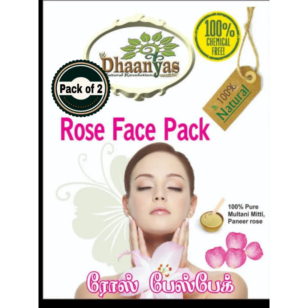 Dhaanyas Rose Face Pack | தான்யாஸ் ரோஸ் பேஸ் பேக் - 100 Gms - (Pack of 2) - Orgoshops