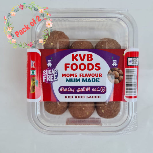Kvb Foods Red Rice Laddu | Sigappu Arisi Laddu - 9 Pcs (175 g - Pack of 2)