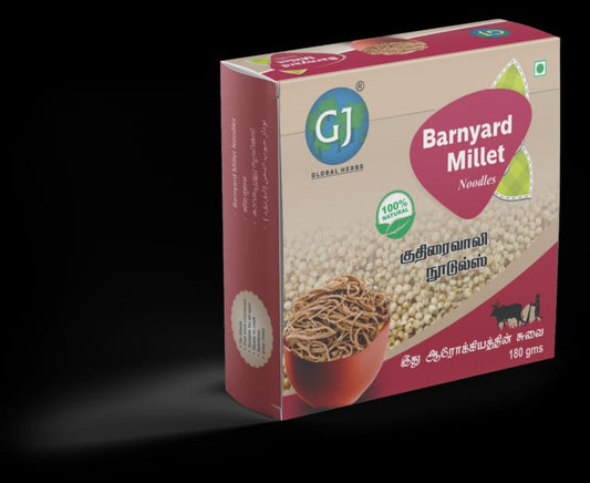 Gj Global Barnyard Millet Noodles | Kuthiraivali Noodles - 180 g (Pack of 2)