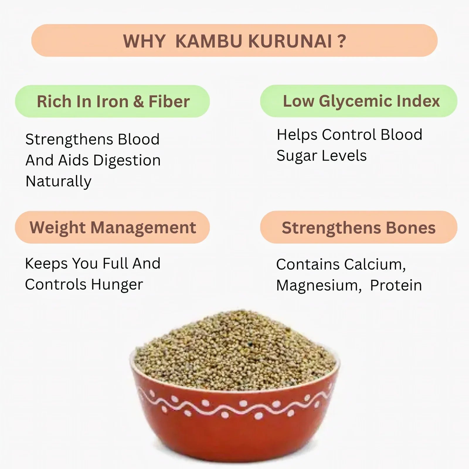 Araikkal Kambu Kurunai - 500 g (Pack of 3) - Orgoshops