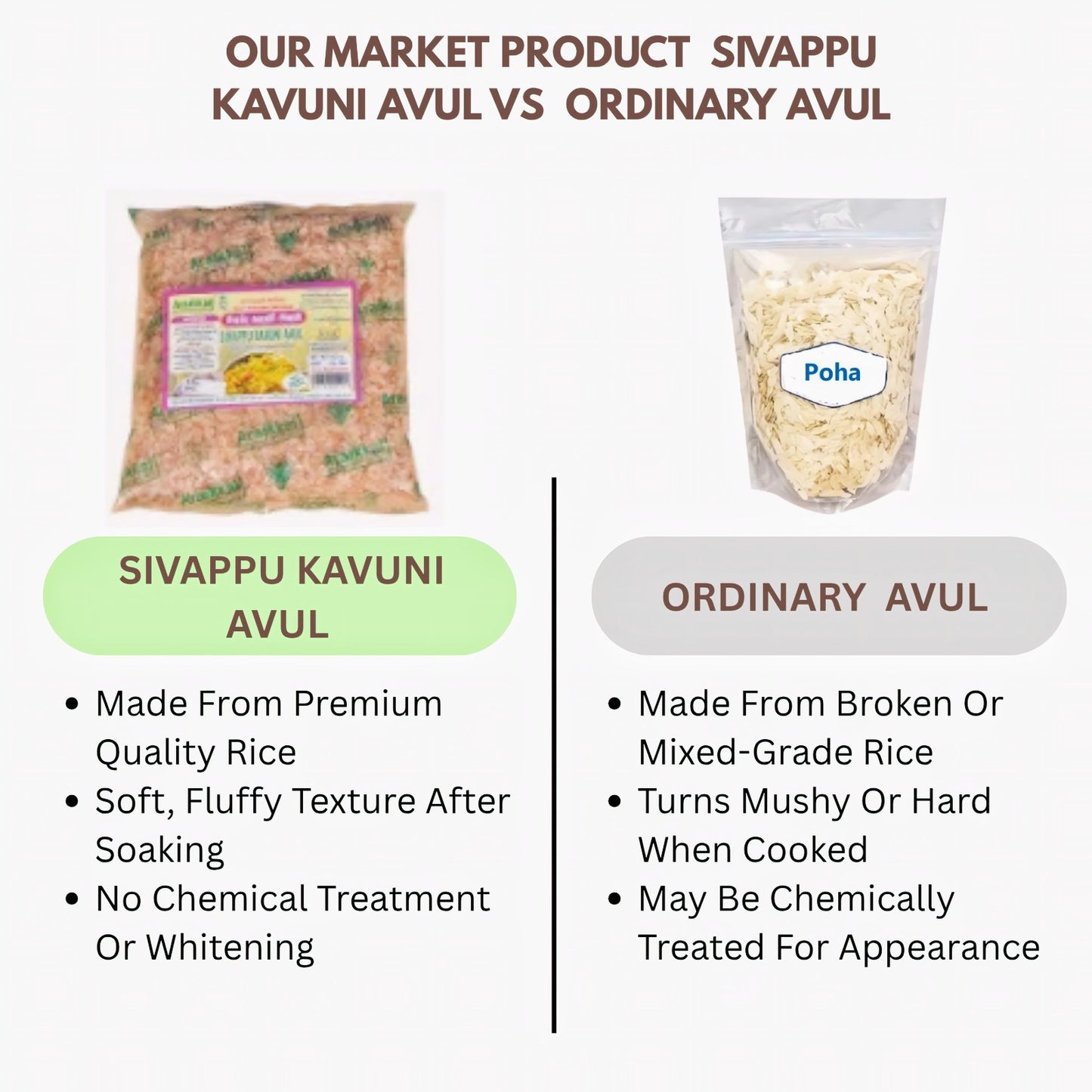 Araikkal Sivappu Kavuni Avul - 500 g ( Pack of 4 )
