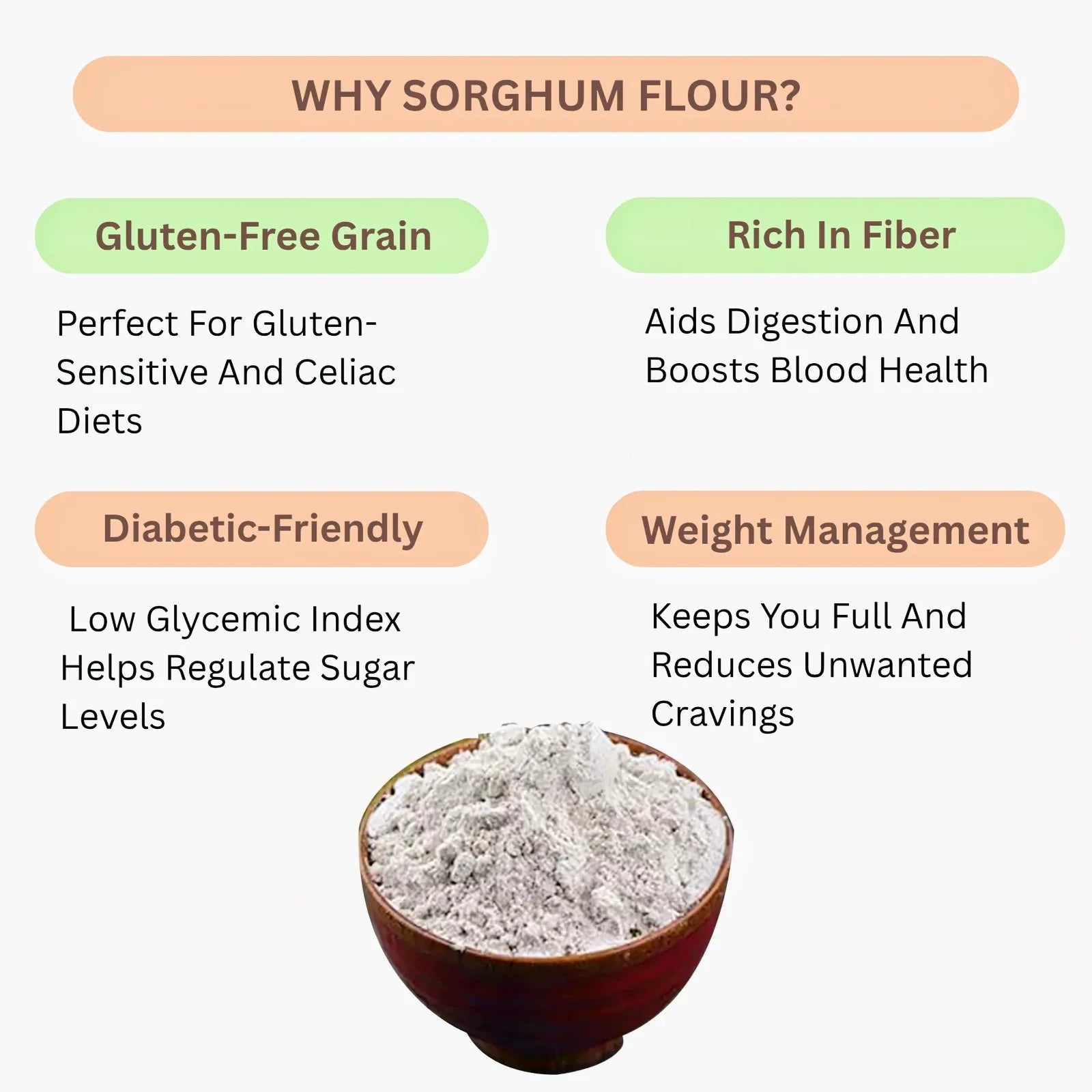 Araikkal Sorghum Flour / Sola Maavu - 500 g (Pack of 4) - Orgoshops