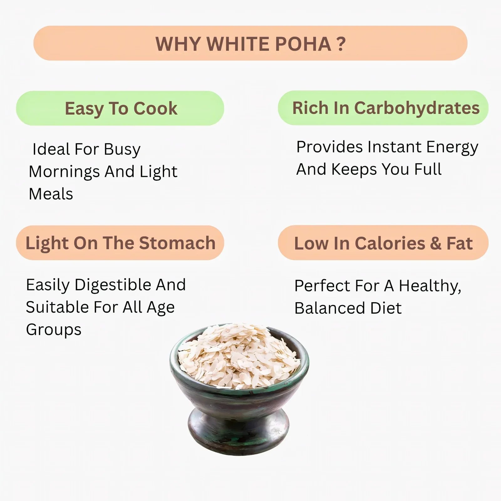 Aaraikkal White Avul / White Poha - 500 g ( Pack of 4 ) - Orgoshops