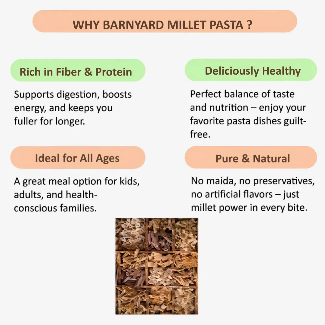 Millet 'n' MinutesMillet Pasta - Barnyard - 180 g (Pack of 2) - Orgoshops