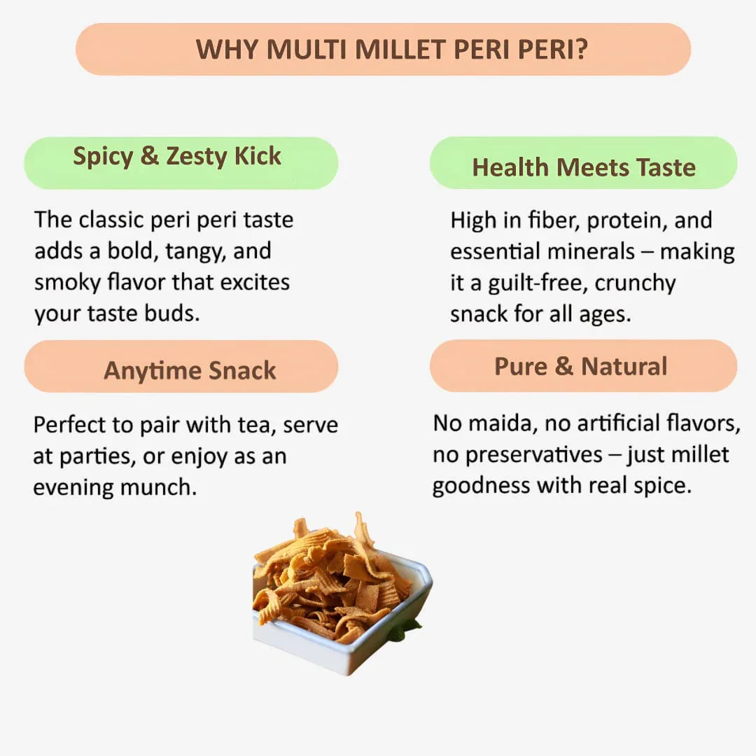 Millet 'n' Minutes Multi - Millet Peri Peri - 80 g (Pack of 2) - Orgoshops