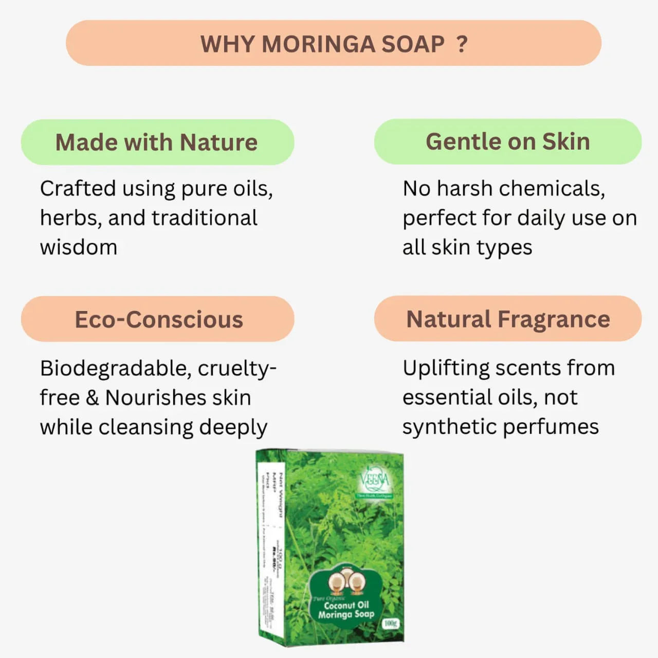 Veena Moringa Soap - 100g ( Pack of 2 ) - Orgoshops