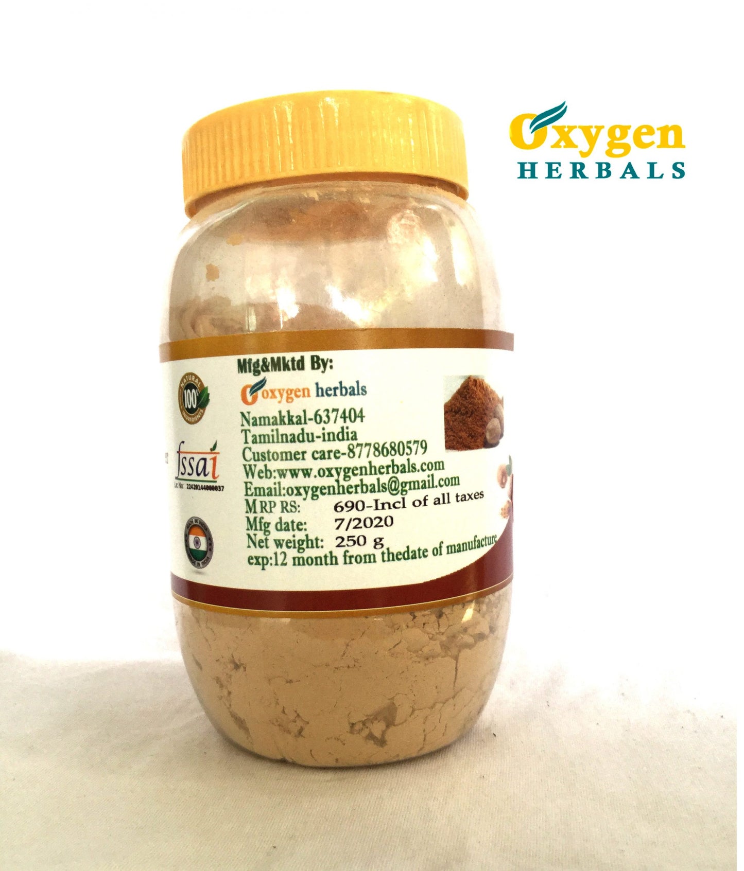 Oxygen Herbals Nutmeg Powder With Jaiphal and Jathikai ( 250 g )