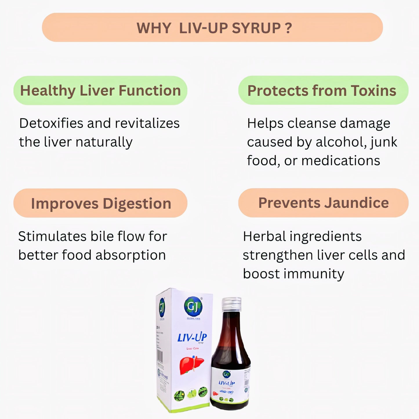GJ Global Herbs Liv _ Up Syrup - 200ml (Pack of 2)