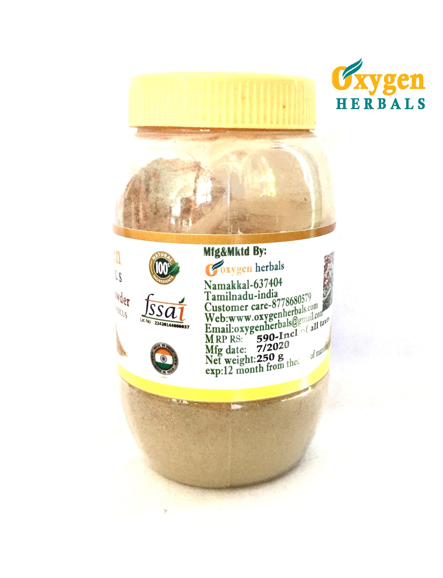 Oxygen Herbals Nannari Root Powder,Hemidesmus Indicus, ( 250 gm )