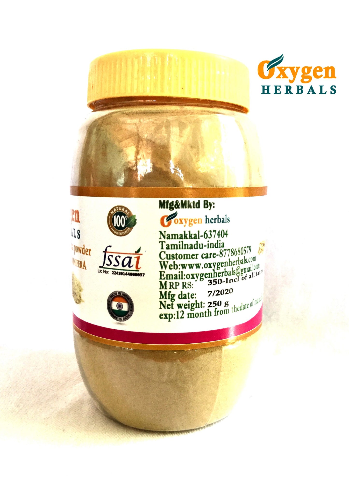 Oxygen Herbals Ashwagandha Powder - 250g