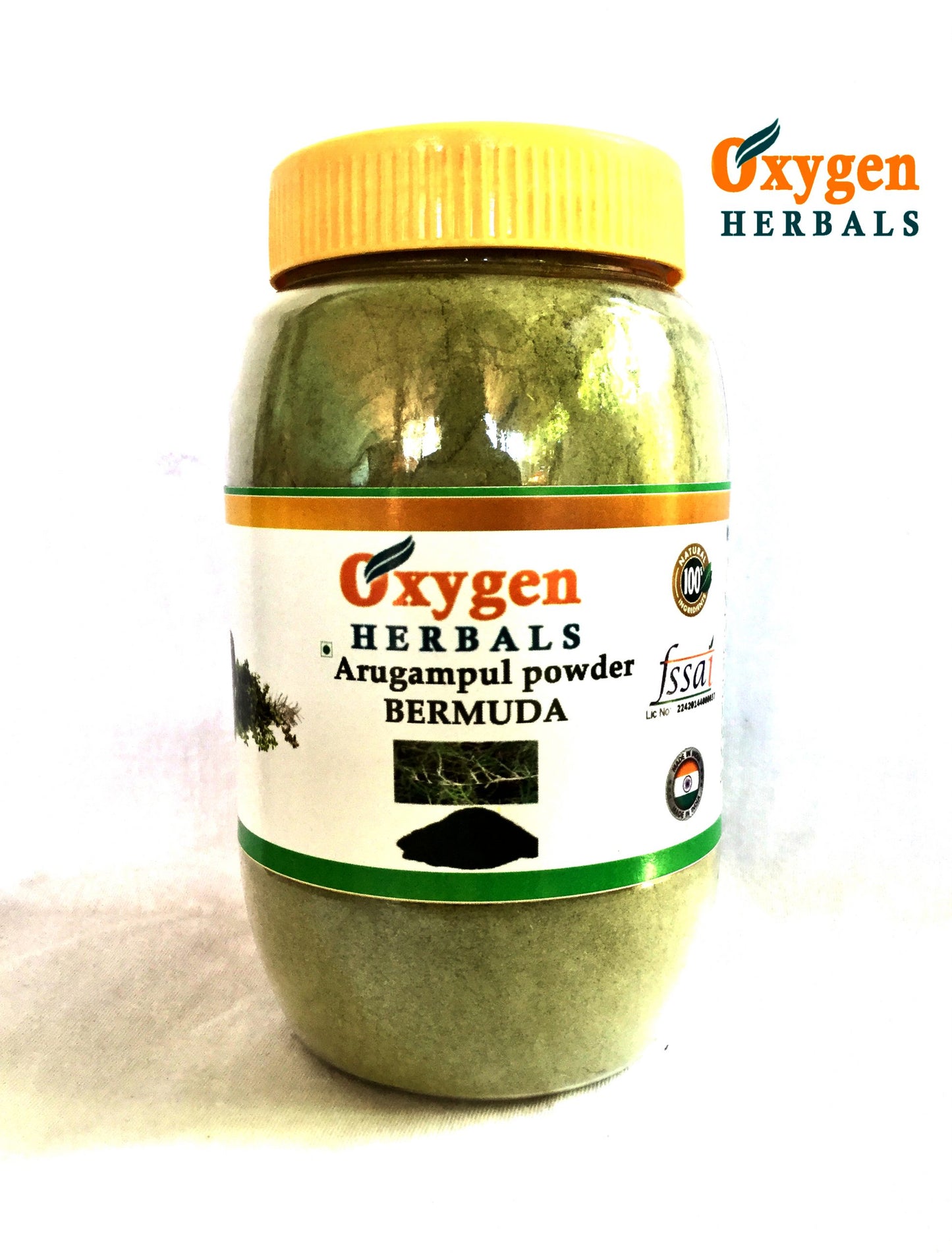 Oxygen Herbals Arugampul Bermuda Grass Powder (Cynodon Dactylon) -  250g