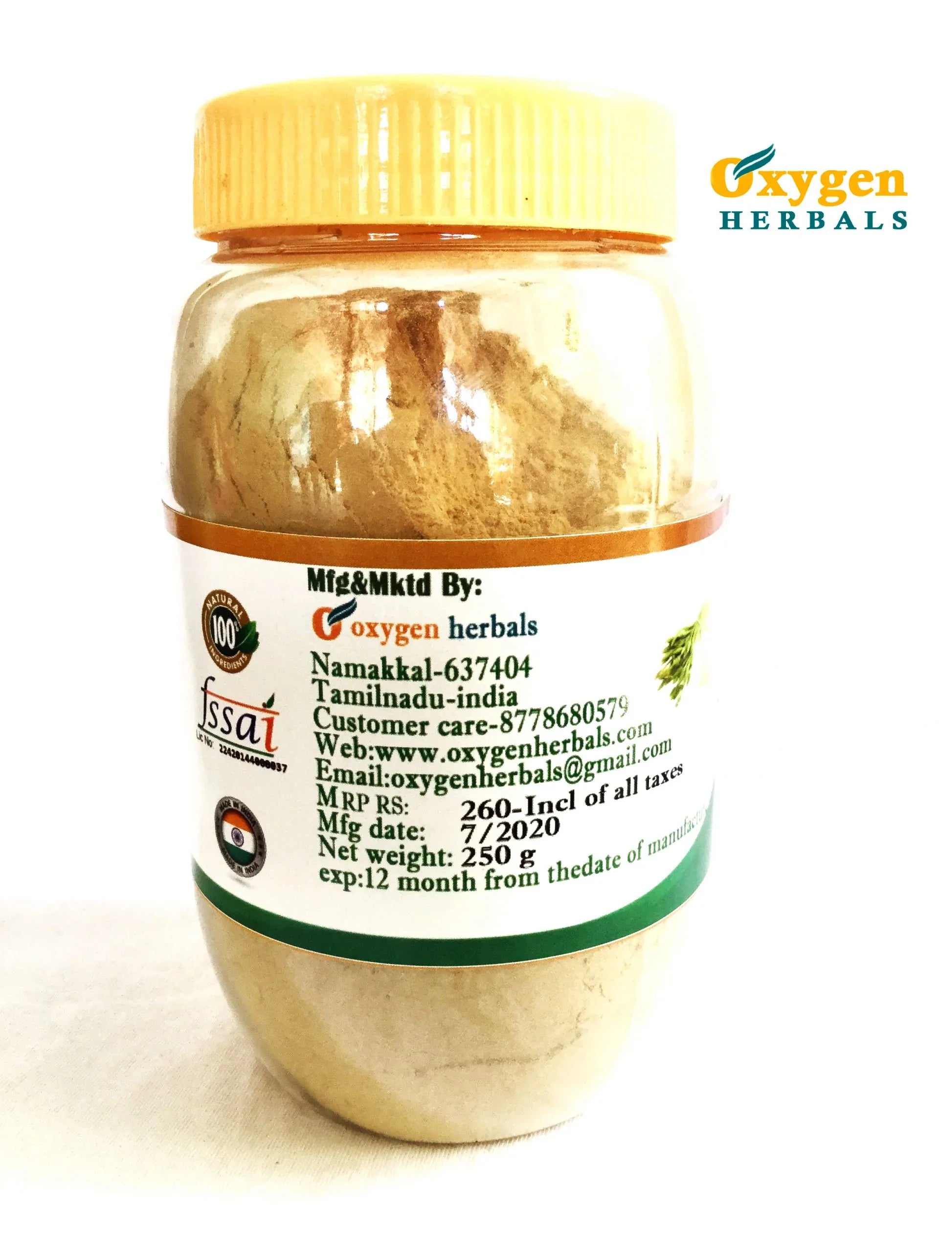 Oxygen Herbals Asparagus Powder ( 250g ) - Orgoshops