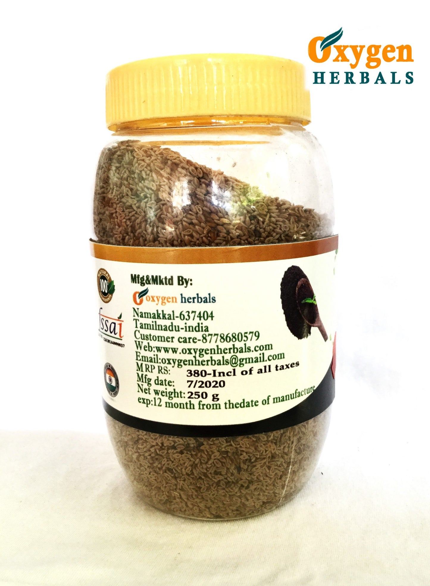 Oxygen Herbals Basil Seeds / Sabja Seed ( 250g )