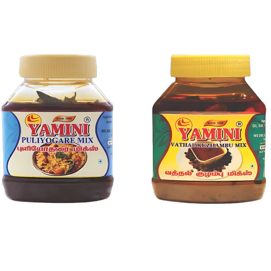 Yamini Foods Puliyotharai Mix / Vathal Kuzhambu Mix - 500 g (Pack of 2) - Orgoshops