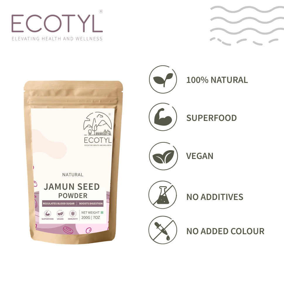 Ecotyl Jamun Seed Powder | Blood Sugar Control | Rich in Antioxidants  - 200g