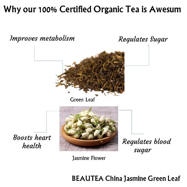 Beautea China Jasmine Leaf | Natural Teas | Cold & Hot Brew | Makes 25 Cups