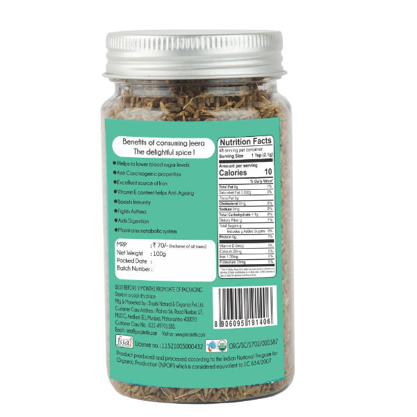 Praakritik Organic Jeera Whole-100g