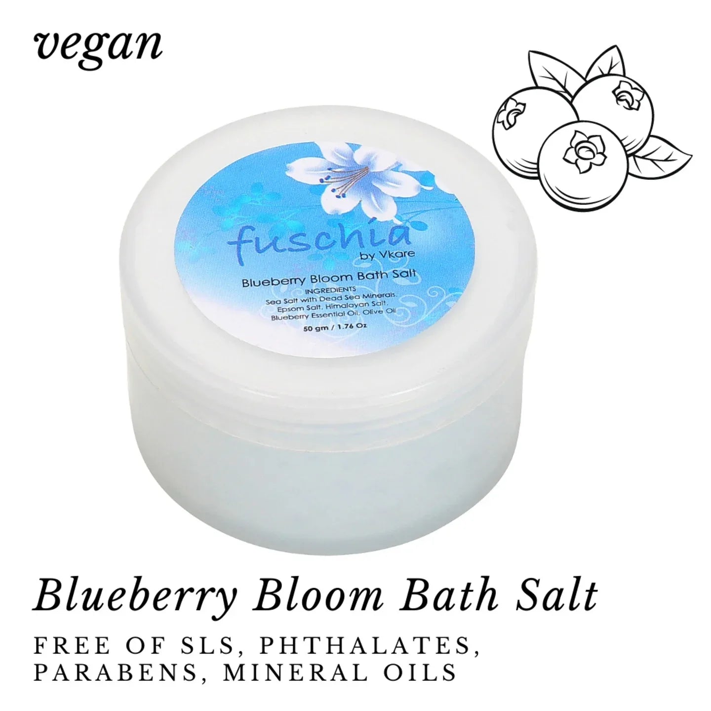 Fuschia - Blueberry Bloom Bath salt - 50gms - Orgoshops