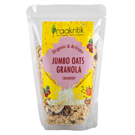 Praakritik Organic Jumbo Oats Granola Cranberry-300g