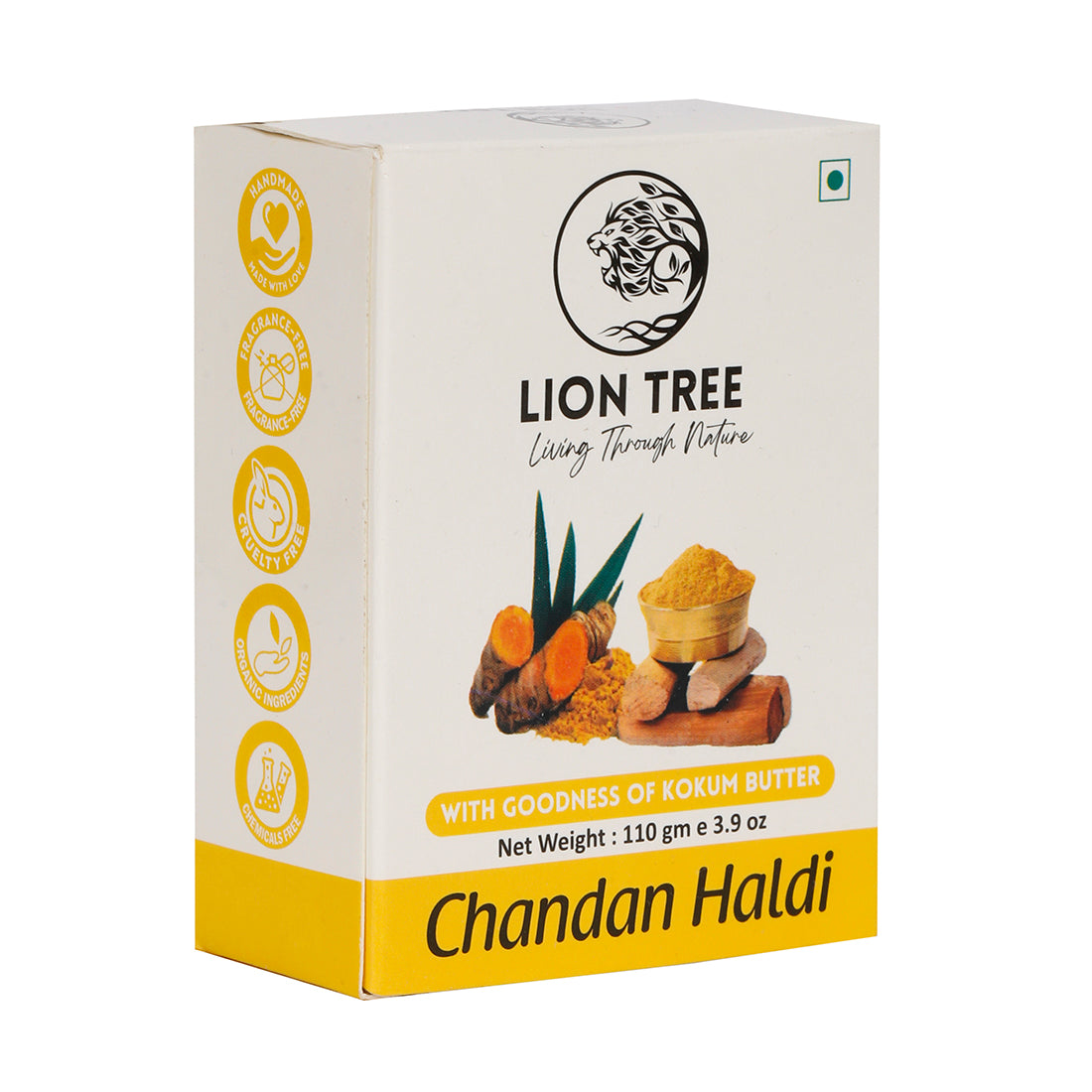 Lion Tree Handmade Chandan Haldi Soap With Goodness Of Kokum Butter 110gm