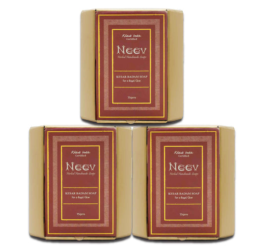 Kesar Badam Soap For A Royal Glow - 75g ( Set Of 3 )