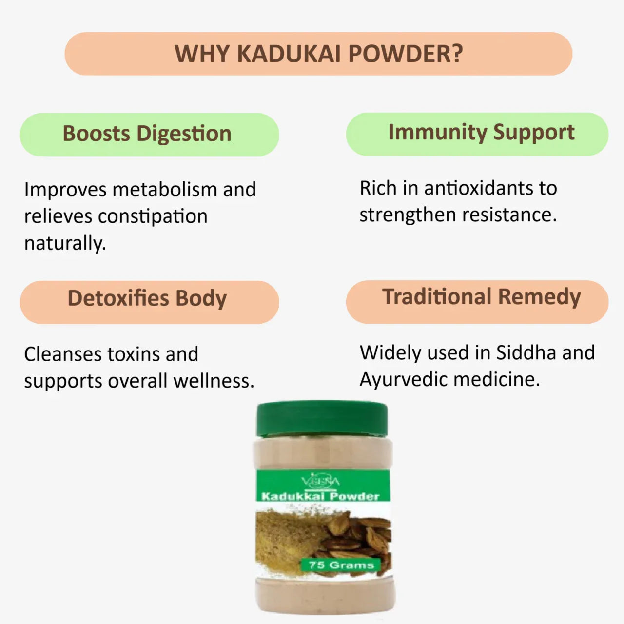 Veena Kadukai Powder - 75 g (Pack of 3) - Orgoshops