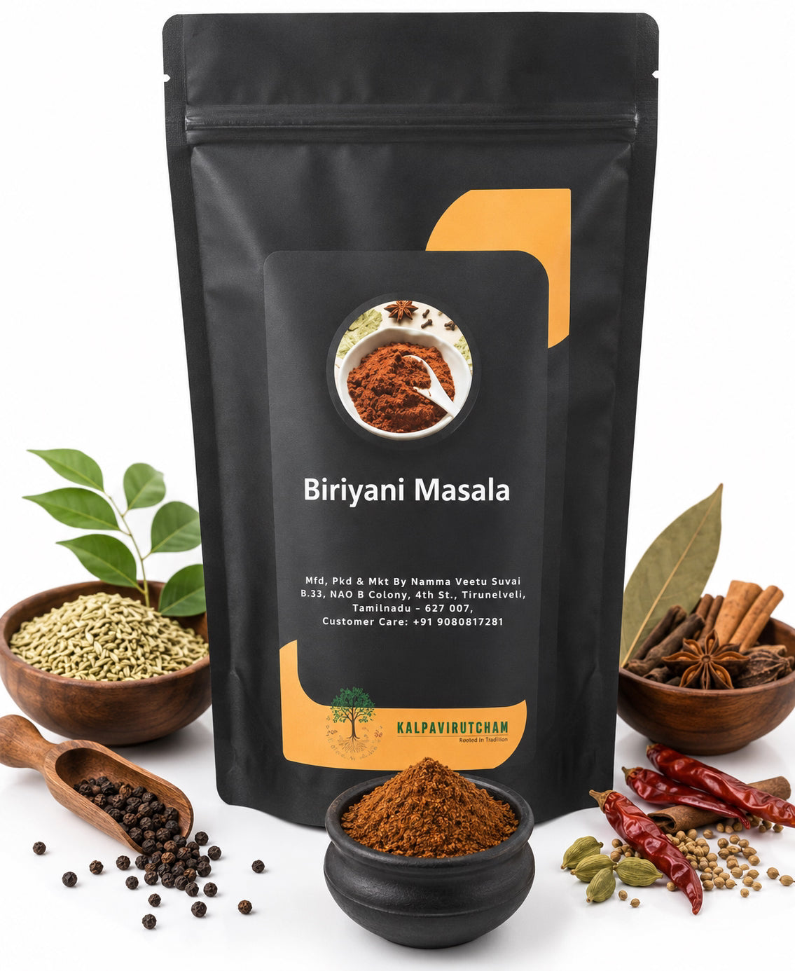Kalpavirutcham Biriyani Masala | Aromatic Spice Blend for Veg & Non-Veg Biryani | Traditional South Indian Recipe  - 100g