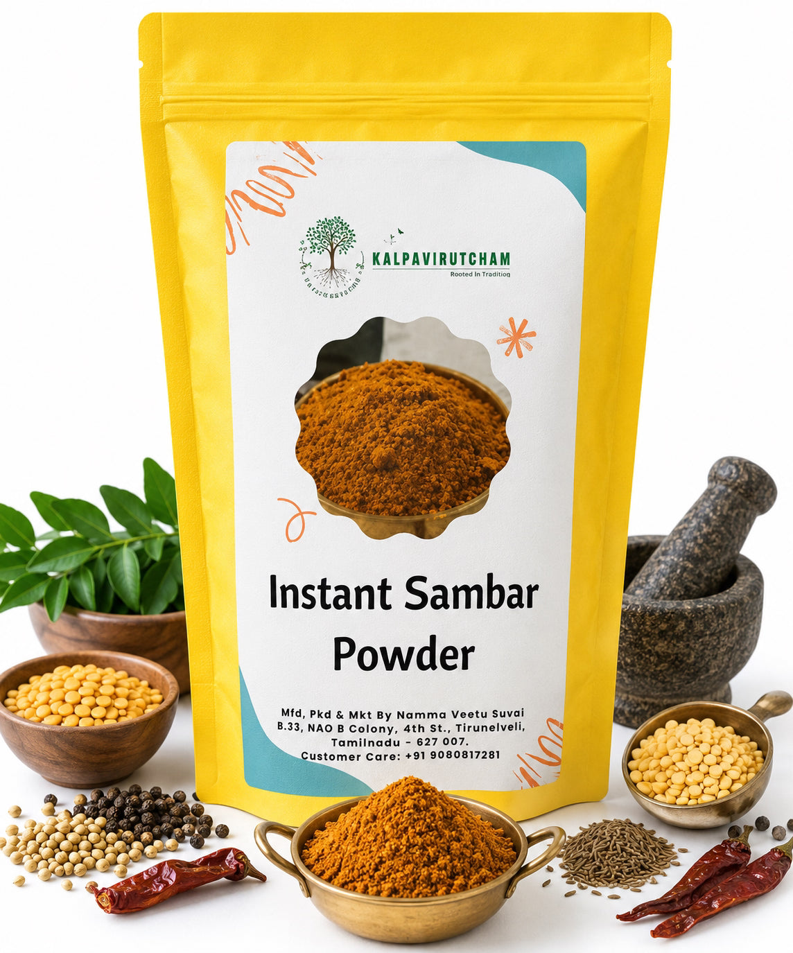 Kalpavirutcham Instant Sambar Powder | Authentic South Indian Spice Mix   - 1 kg