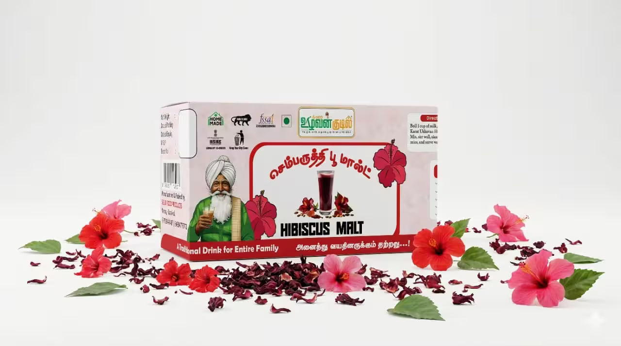 Karai Uzhavan Kudil Hibiscus Flower Malt - 125g