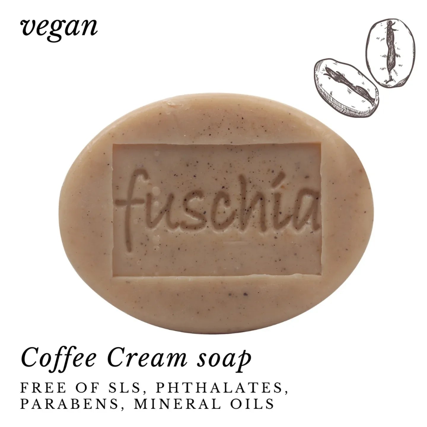 Fuschia - Coffee Cream Natural Handmade Herbal Soap - 100g - Orgoshops