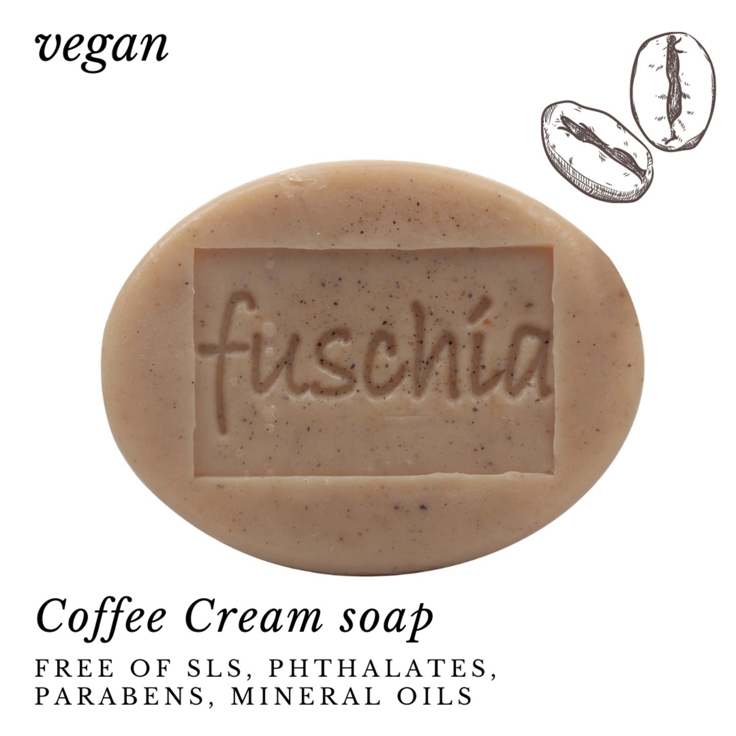 Fuschia - Coffee Cream Natural Handmade Herbal Soap - 100g