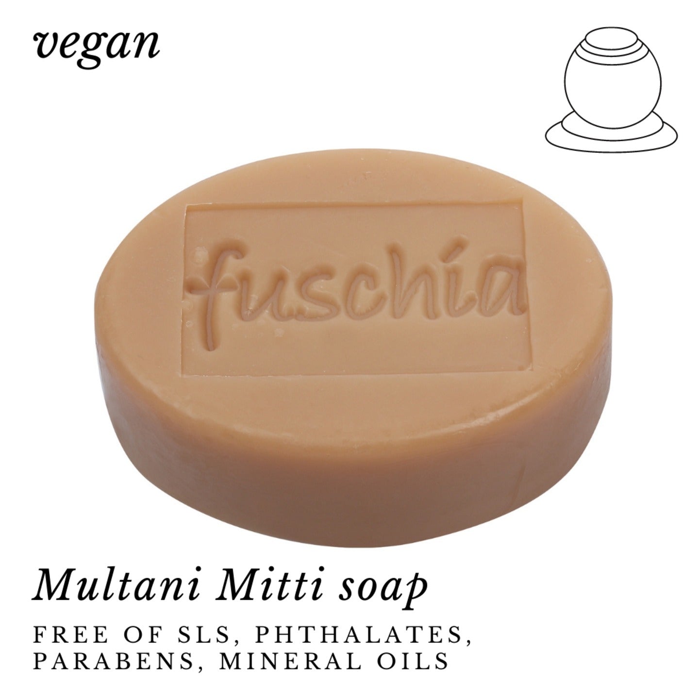 Fuschia - Multani Mitti Natural Handmade Herbal Soap - 100g