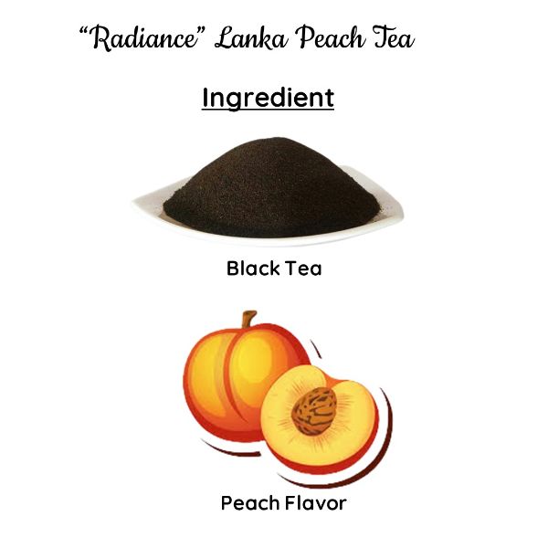 Radiance Lanka Peach Tea | Natural Teas | Cold & Hot Brew Makes 25 Cups