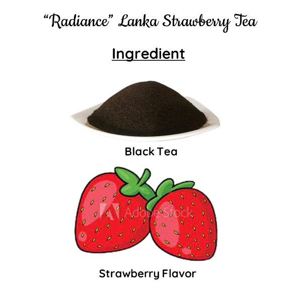 Radiance Lanka Strawberry Tea | Natural Teas | Cold & Hot Brew | Makes 25 Cups