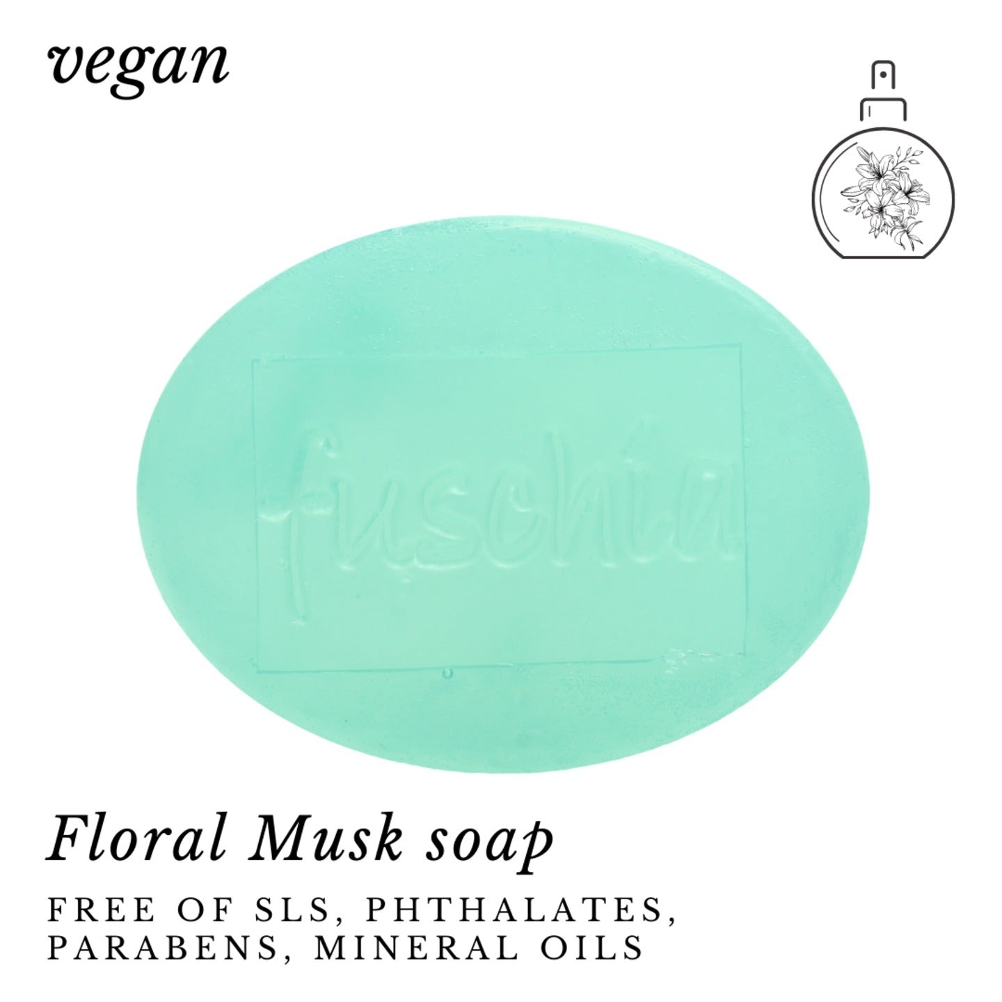 Fuschia - Floral Musk Natural Handmade Glycerine Soap - 100g