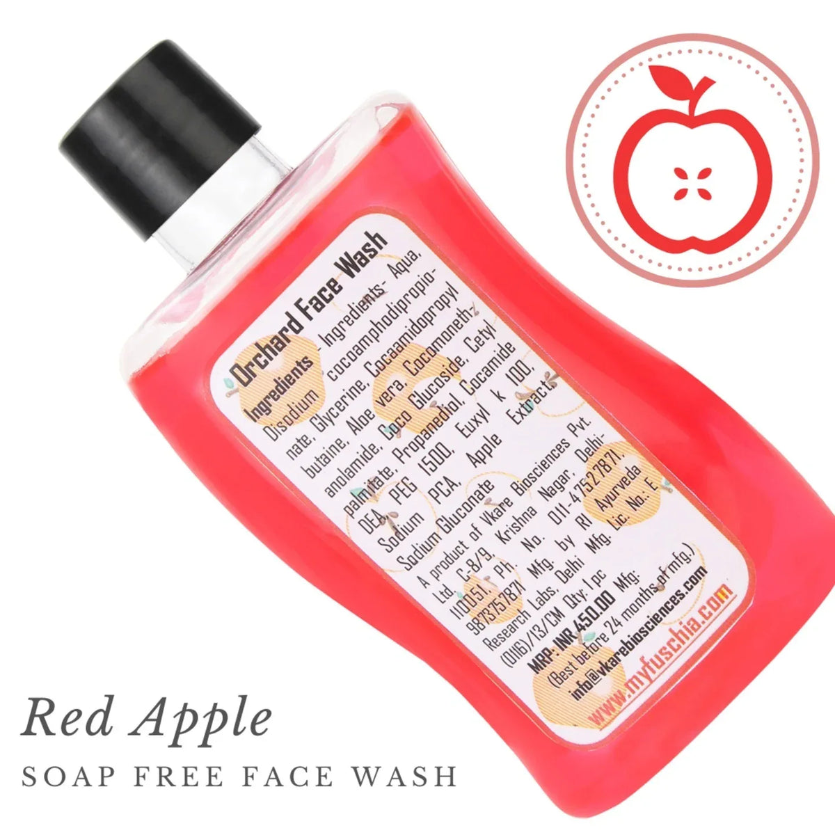 Fuschia Orchard Red Apple Soap Free Face Wash - 100ml - Orgoshops