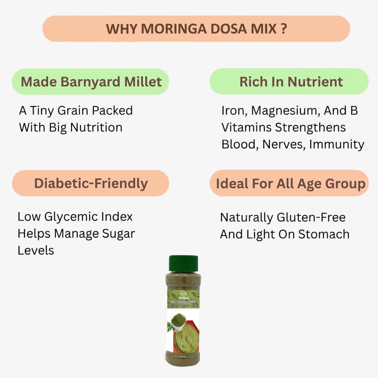 Veena Moringa Dosa Mix Powder - 100g (Pack of 2)