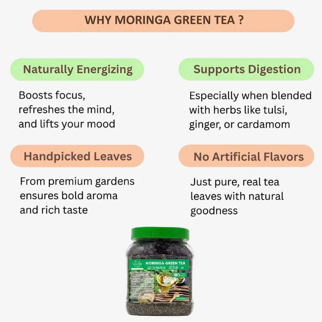Veena Moringa Green Tea - 80 g ( Pack of 2 ) - Orgoshops