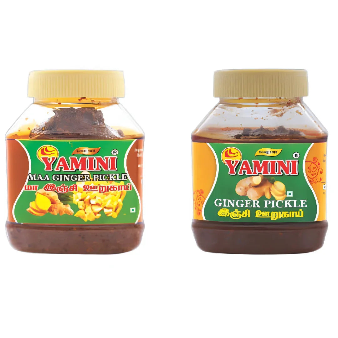 Yamini Foods Ginger Pickle / Maa Ginger Pickle / Orugai - 500 g (Pack of 2) - Orgoshops